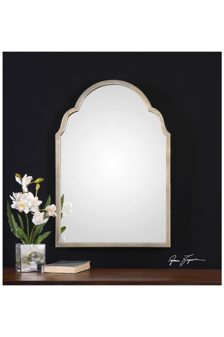 Brayden Small Arch Mirror, Alternate, color, METALLIC SILVER