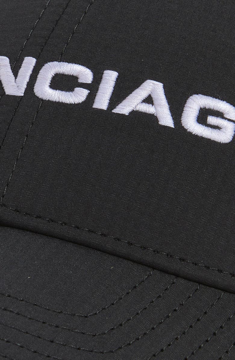 Balenciaga Logo Embroidered Adjustable Baseball Cap, Alternate, color, 1090 Black/ White