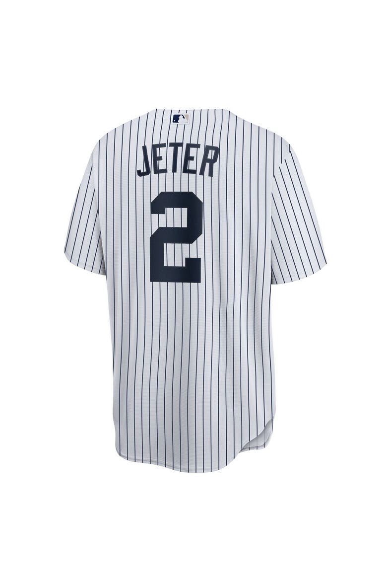 Men's Nike Derek Jeter White/Navy New York Yankees Home Replica Player Name Jersey, Alternate, color, White