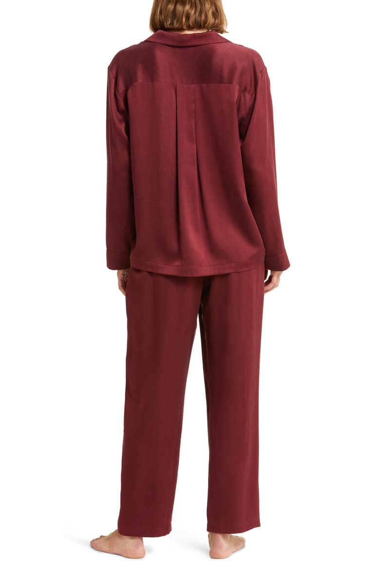 Long Sleeve Washable Silk Pajamas, Alternate, color, CALLIOPE WINE