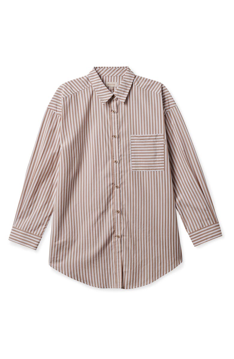 Brixton Sidney Stripe Oversize Cotton Shirt, Alternate, color, 