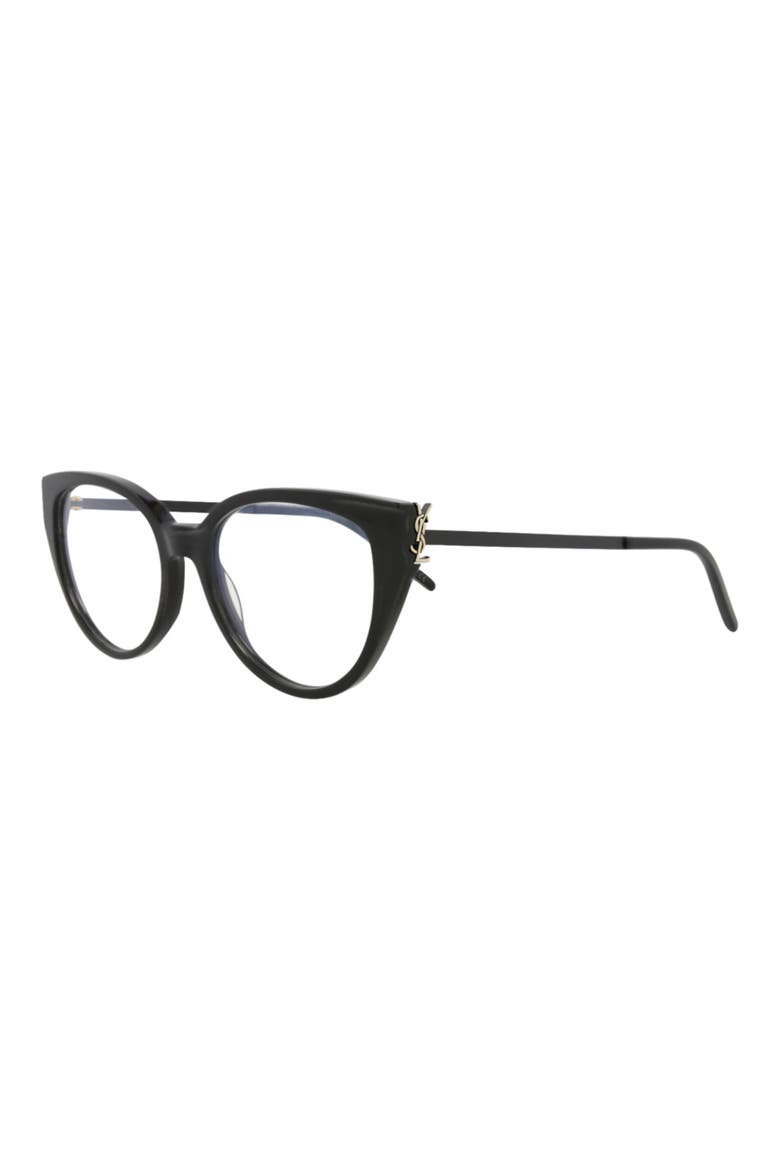 52mm Cat Eye Optical Frames, Alternate, color, BLACK BLACK TRANSPARENT