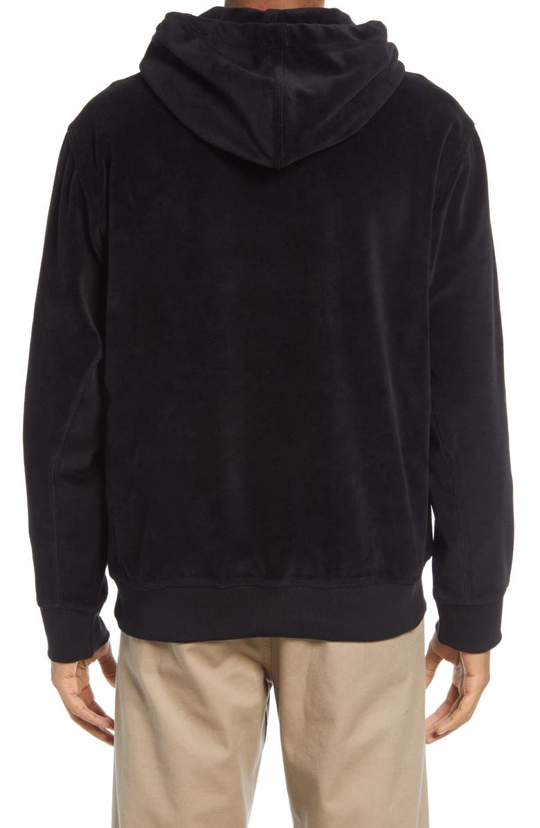 Carhartt Work In Progress Embroidered Velour Hoodie, Alternate, color, Black