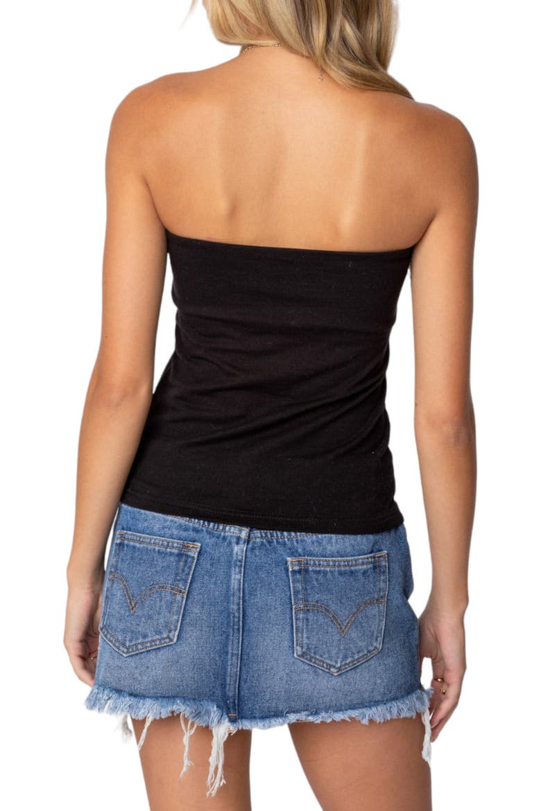 Stretch Cotton Tube Top, Alternate, color, BLACK