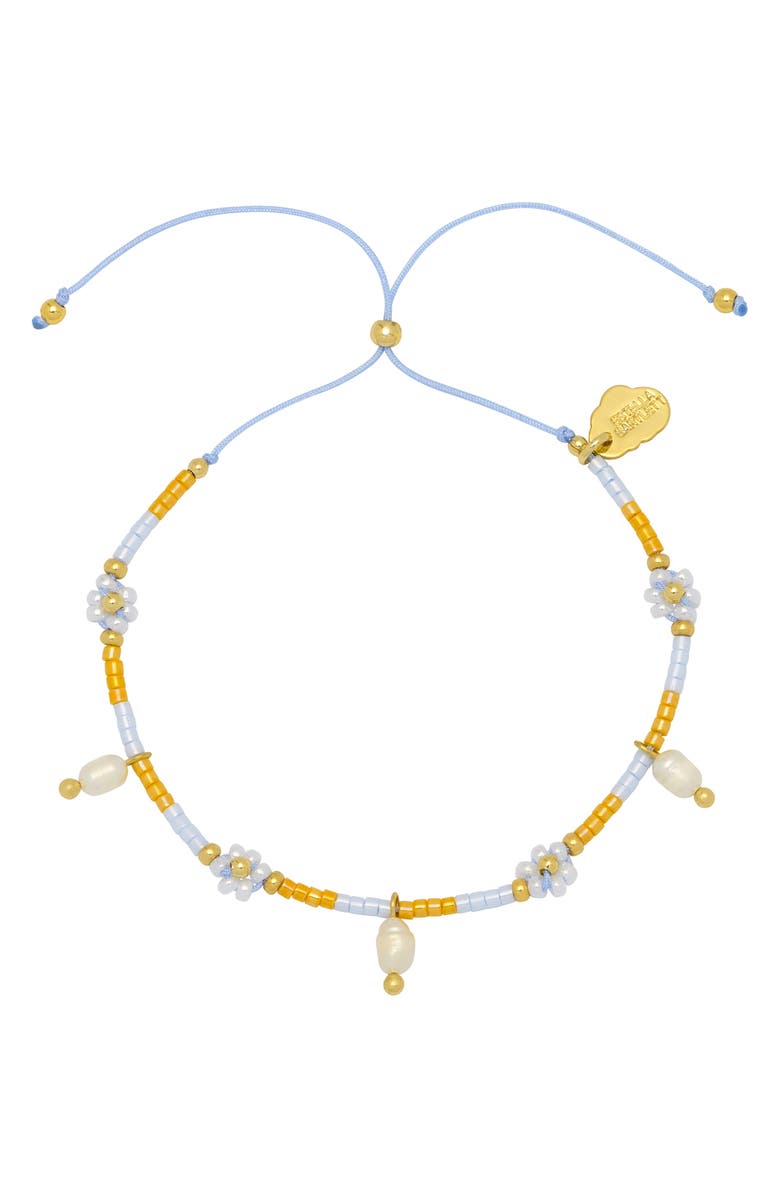 Estella Bartlett Faux Pearl & Flower Miyuki Bracelet, Alternate, color, Gold