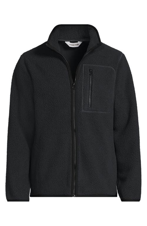 Lands' End Full Zip High Pile Fleece Jacket In Black