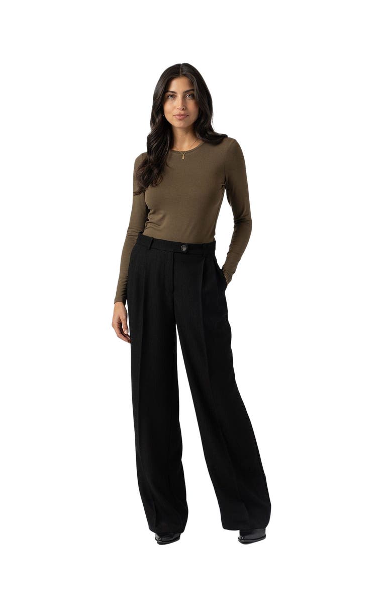 Saint + Sofia Emery Wide Leg Pant, Main, color, Black