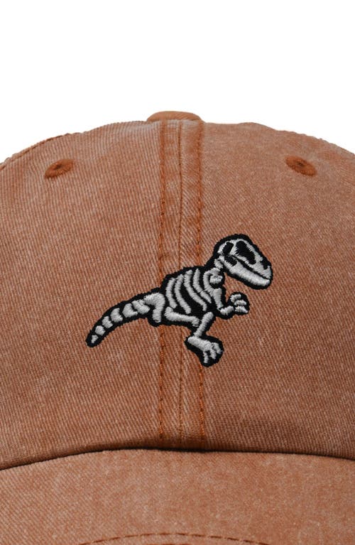 Dalix Fossil Embroidered Outdoor Hat In Washed Orange