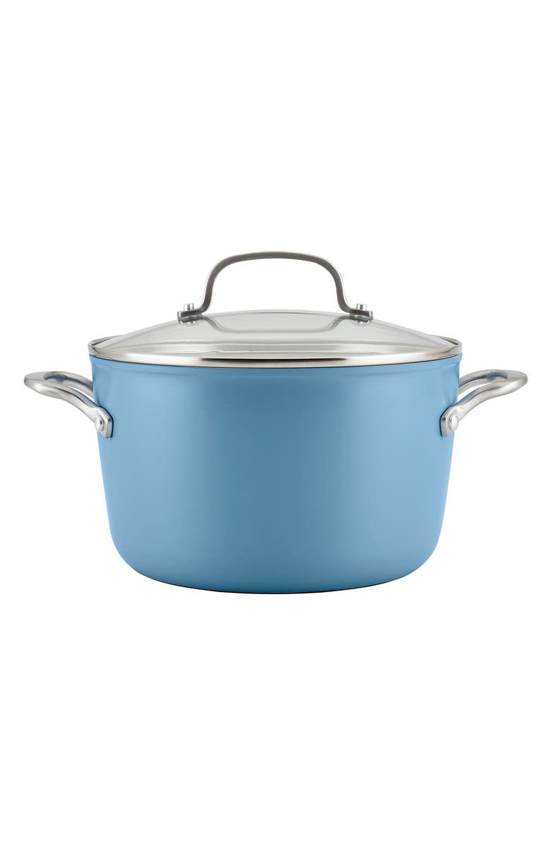 KITCHENAID Hard Anodized Ceramic Aluminum Nonstick 10-Piece Cookware Set with Lids, Alternate, color, Blue Velvet