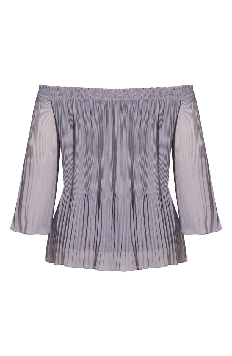 City Chic Pleated Off the Shoulder Blouse, Alternate, color, 