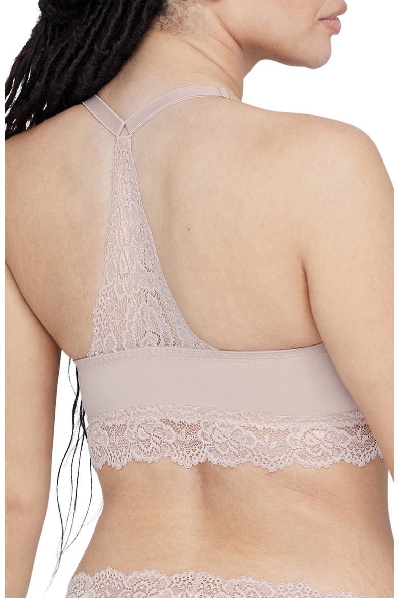Goddess Busty Racerback Lace Bralette, Alternate, color, CASHMERE