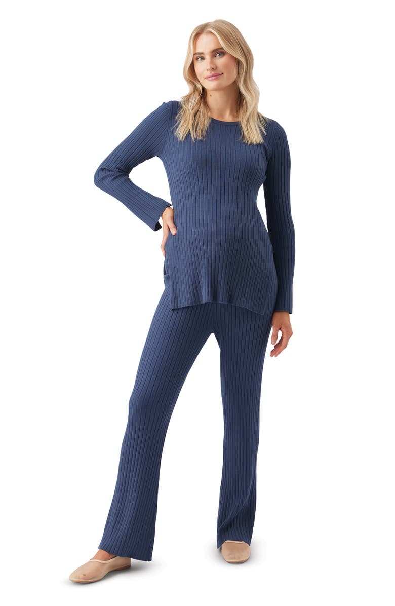 Ripe Maternity Stella Rib Nursing Knit, Alternate, color, French Navy
