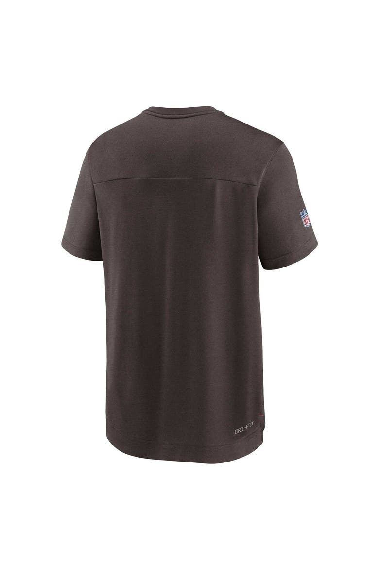 Men's Nike Brown Cleveland Browns Sideline Coaches Vintage Chevron Performance V-Neck T-Shirt, Alternate, color, Brown
