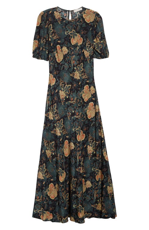 Ulla Johnson Ines Floral-print Silk Crepe De Chine Midi Dress In Multi