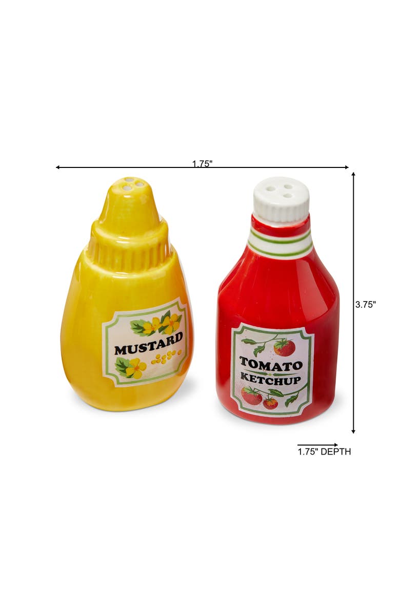 Ketchup & Mustard S&P S/2 Multi Earthenware Summer, Alternate, color, Red