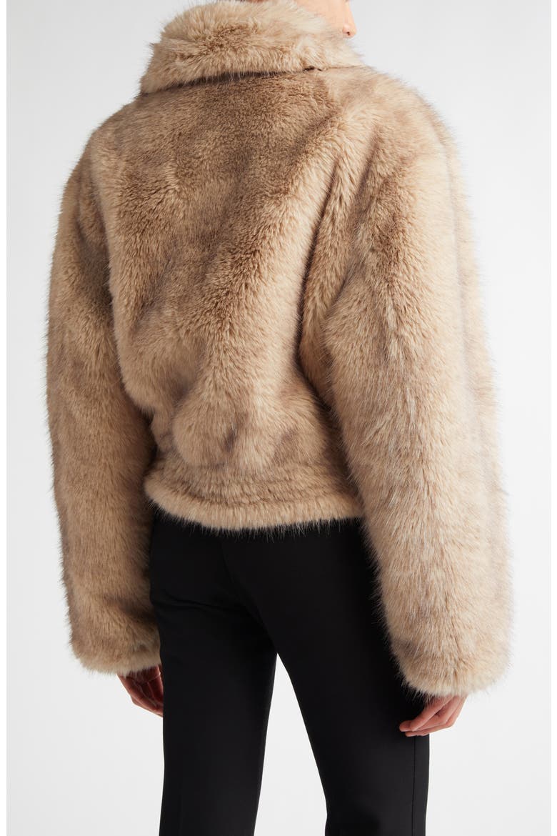 Lena Faux Fur Crop Jacket, Alternate, color, NATURAL