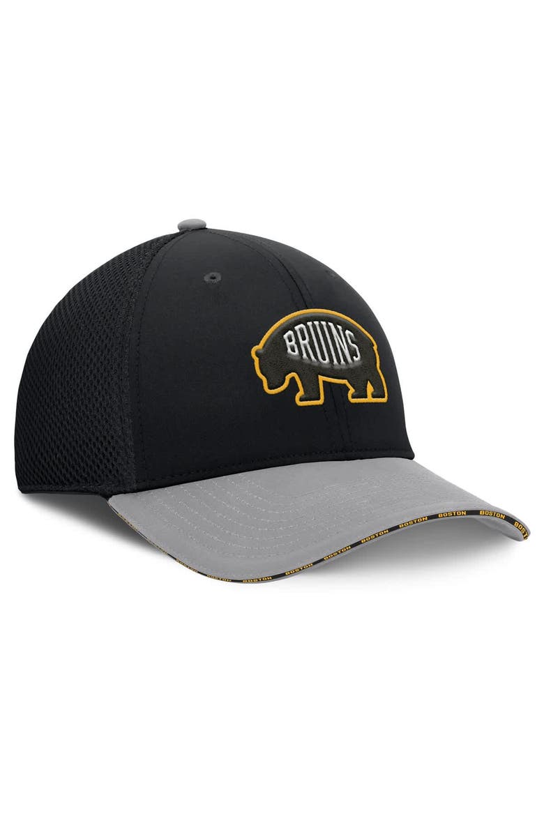 Men's Fanatics Black Boston Bruins Fundamentals Span Flex Hat, Alternate, color, Black
