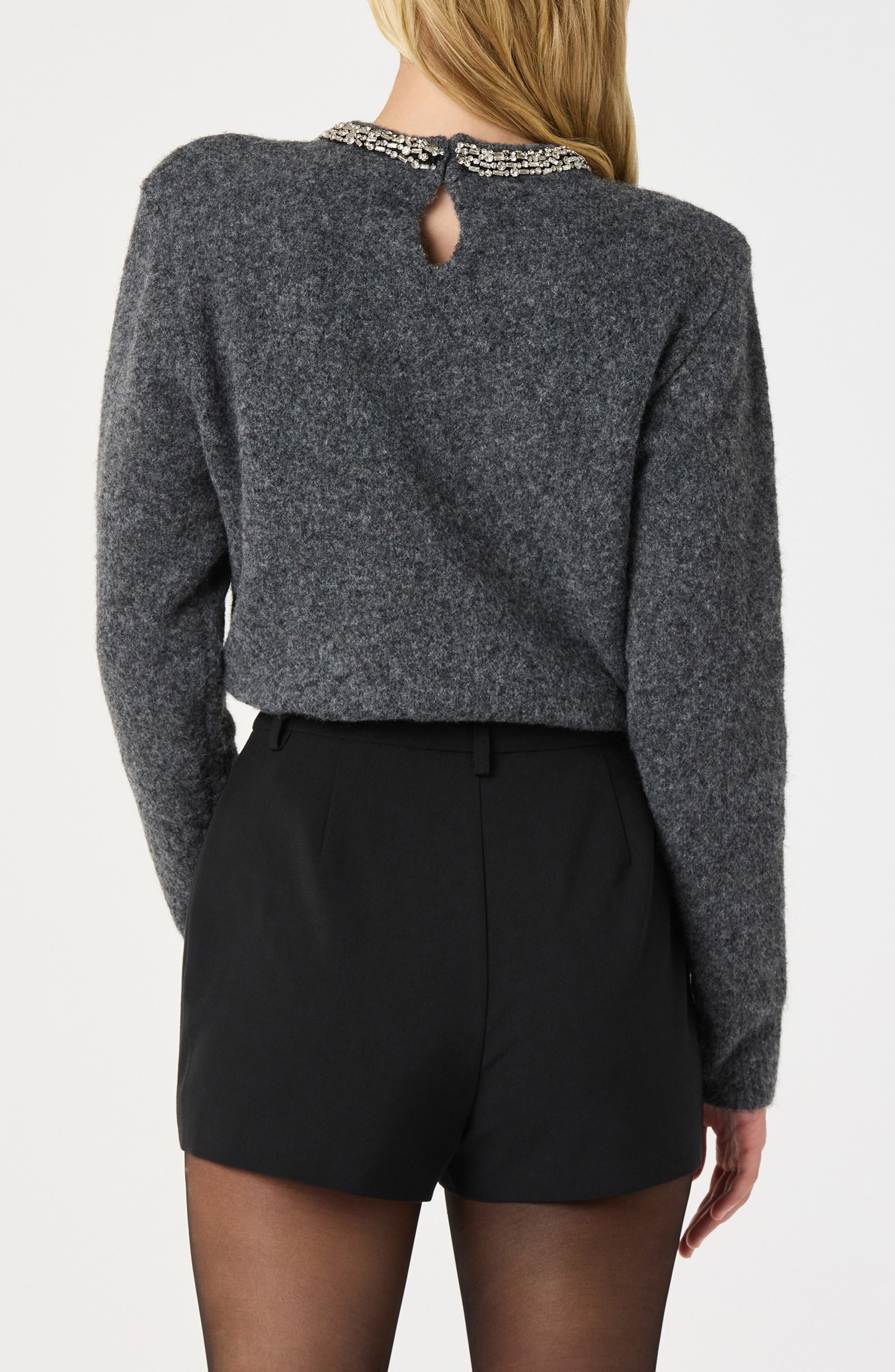 Embellished Collar Crewneck Sweater - image 2