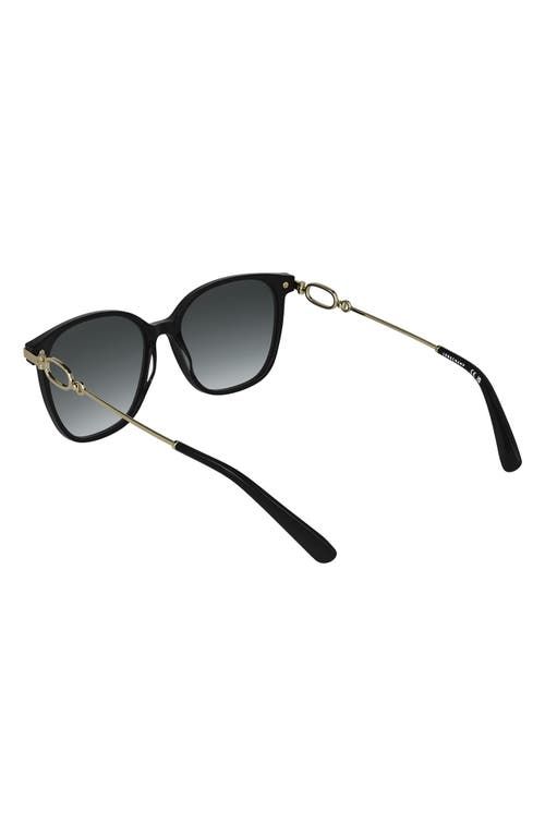 Longchamp Foulonn 55mm Gradient Modified Rectangular Sunglasses In Black