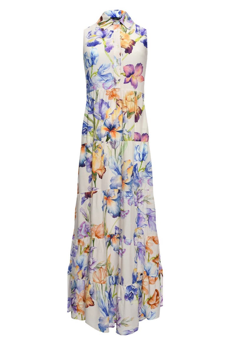 Floral Print Button-Up Sleeveless Maxi Maternity Dress, Alternate, color, LIGHT/ PASTEL PURPLE