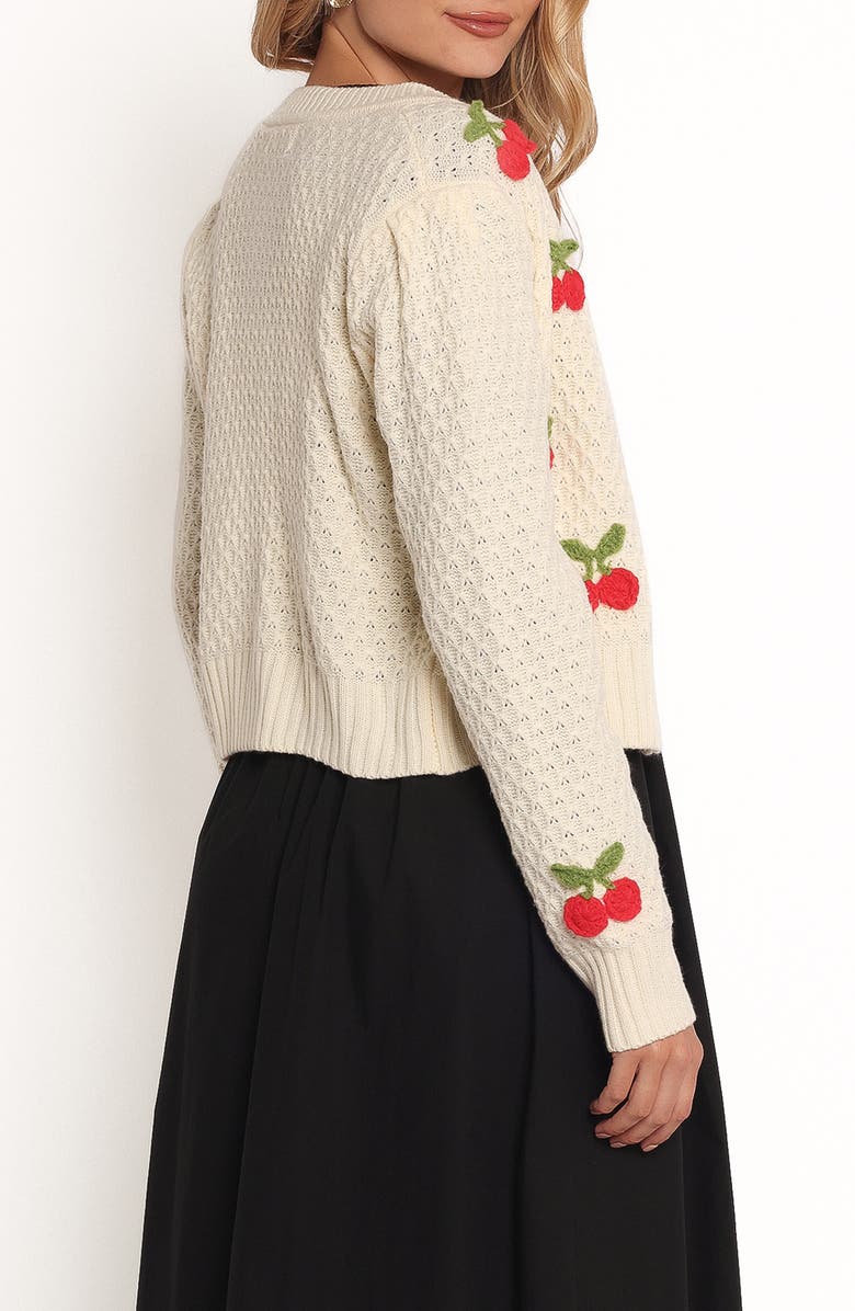 Petal & Pup Trudie Cherry Cardigan, Alternate, color, Cream