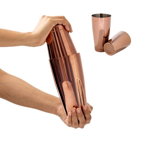 Antique Copper Boston Cocktail Shaker Set, Weighted