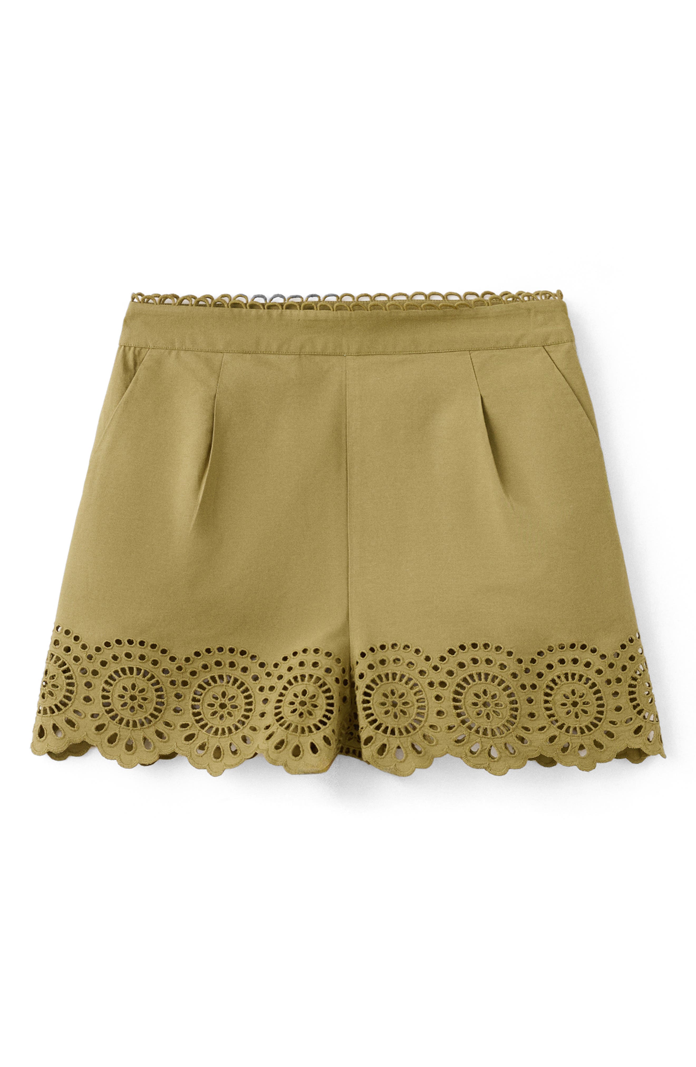 Eyelet Embroidery High Waist Shorts - image 2