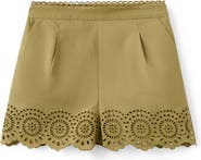 MANGO Eyelet Embroidery High Waist Shorts