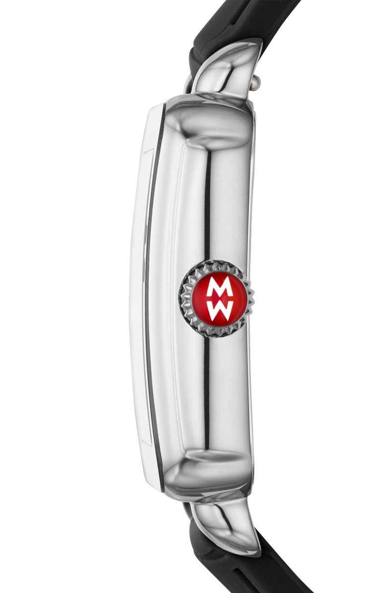 MICHELE Deco Sport Watch Head & Silicone Strap, 34mm x 36mm, Alternate, color, Black