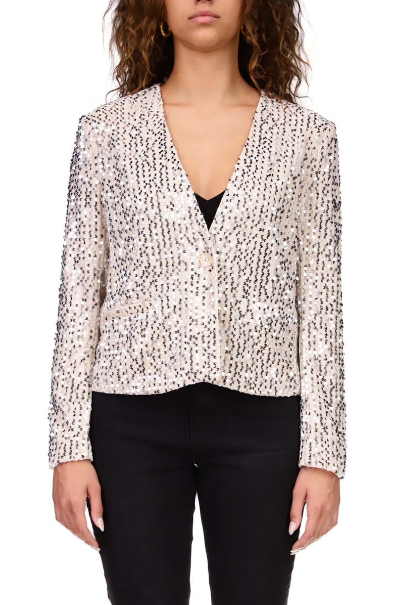 Sanctuary Charmed Sequin Blazer, Main, color, 