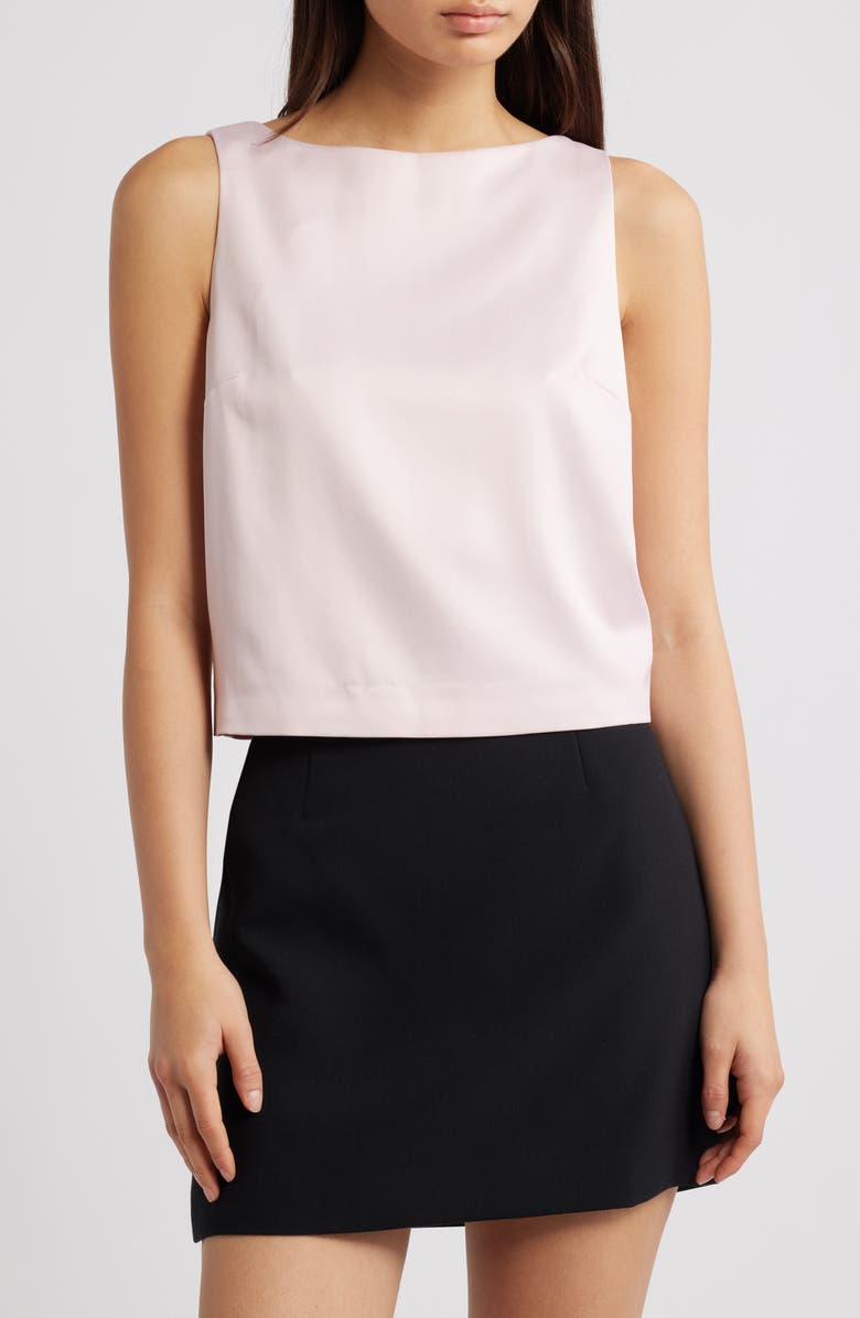 French Connection Velvet Bow Sleeveless Top, Main, color,