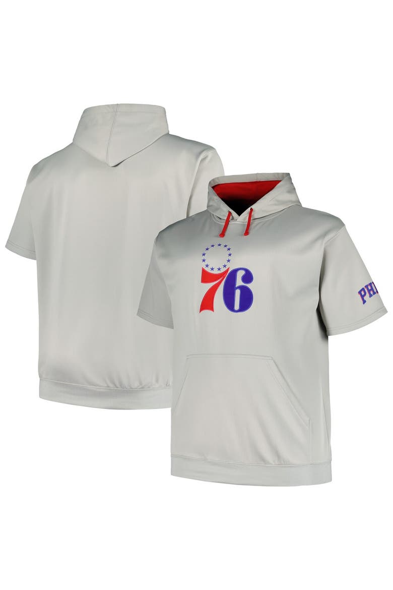 Men's Fanatics Branded Silver Philadelphia 76ers Big & Tall Logo Pullover Hoodie, Main, color, Silver