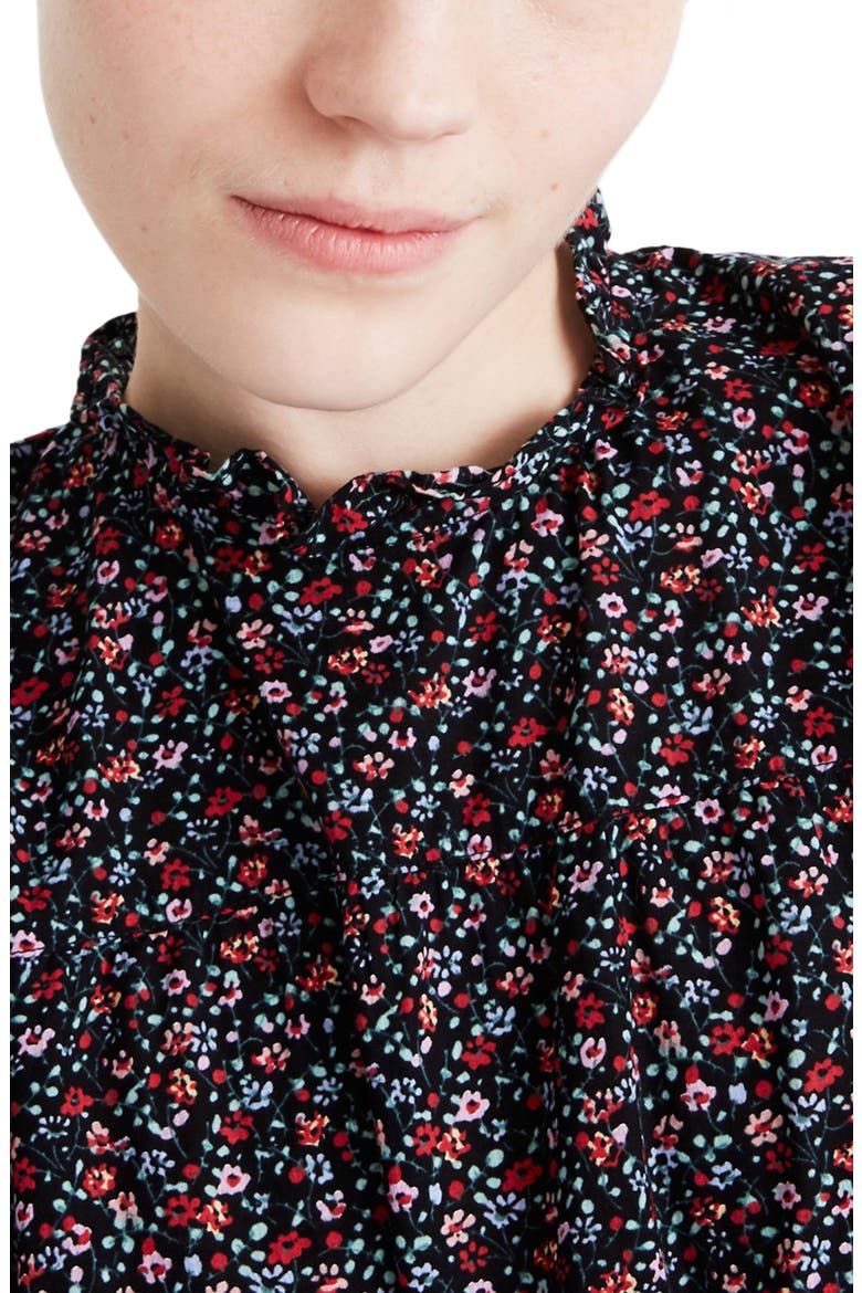 Ruffle Puff Sleeve Top, Alternate, color, FIELD FLORAL PRESSED ORCHID
