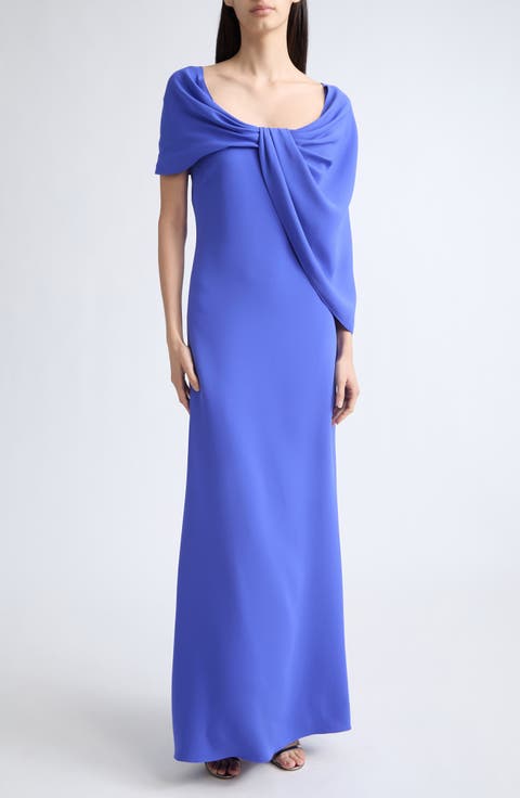 Off the Shoulder Draped Detail Gown