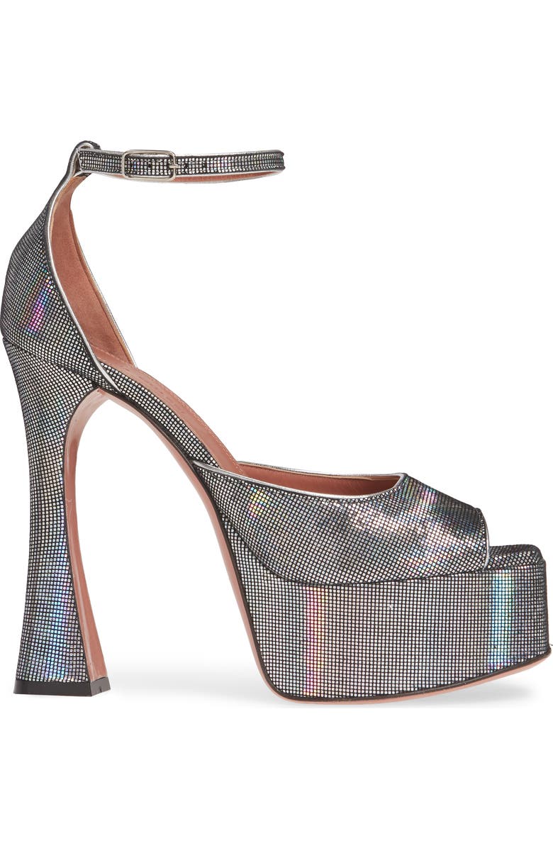 Amina Muaddi Bianca Platform Sandal, Alternate, color,