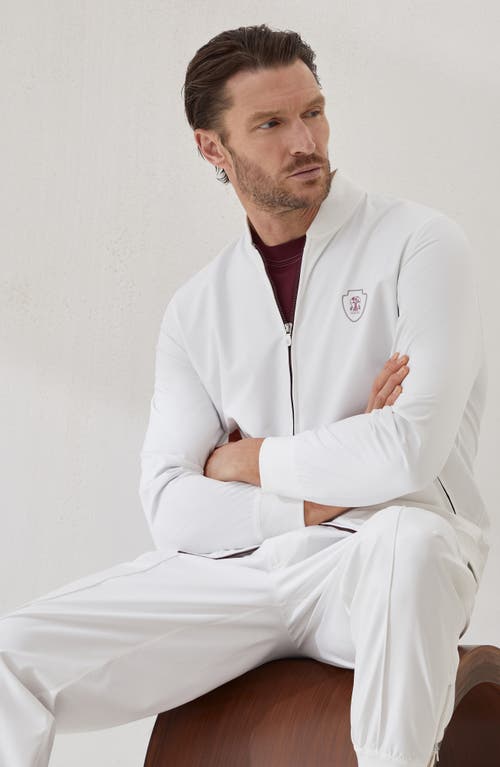 Brunello Cucinelli Nylon Sweatshirt With Logo And Zipper In White