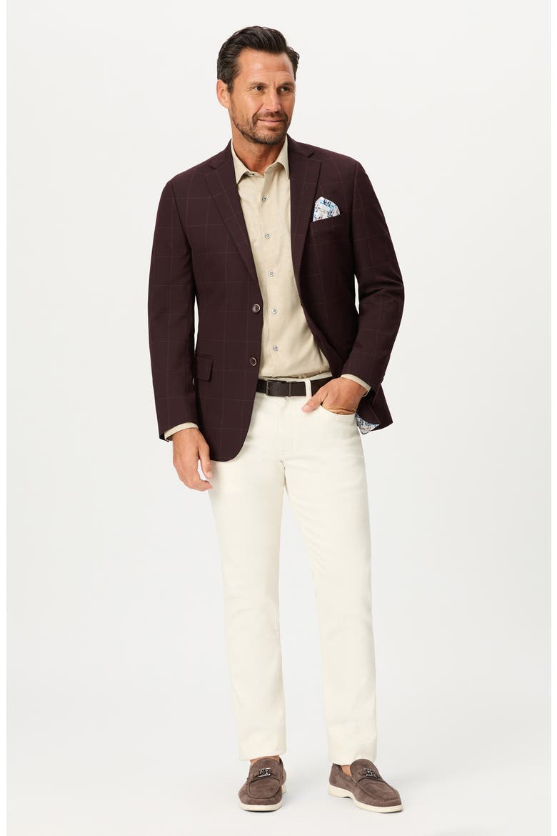 Windowpane Sport Coat, Alternate, color, MAROON
