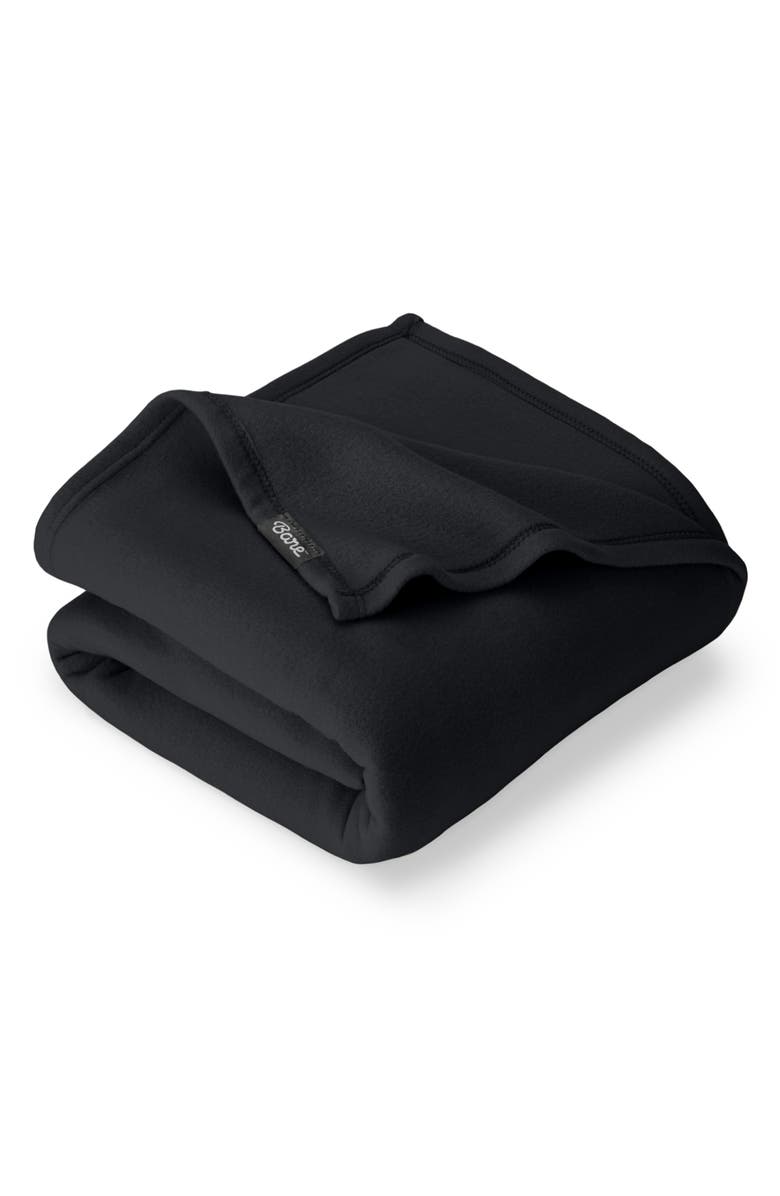 Bare Home Lightweight Polar Fleece Blanket, Main, color, Black