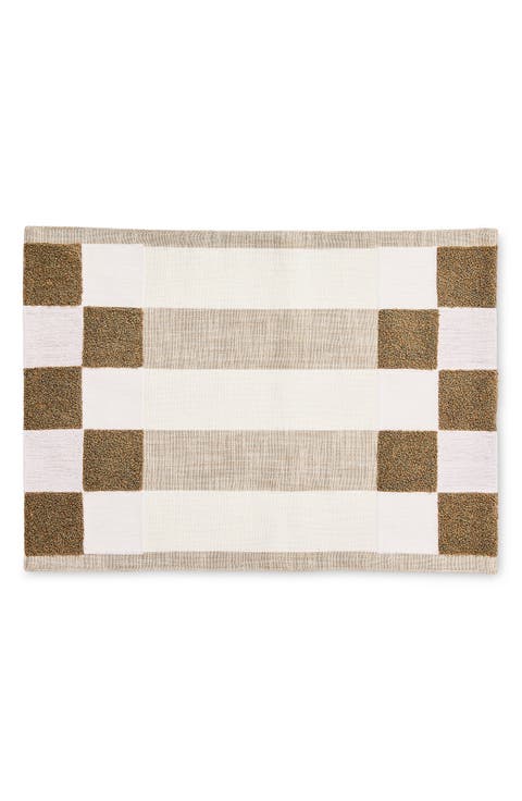 Flax Checks & Stripes Set of 4 Placemats