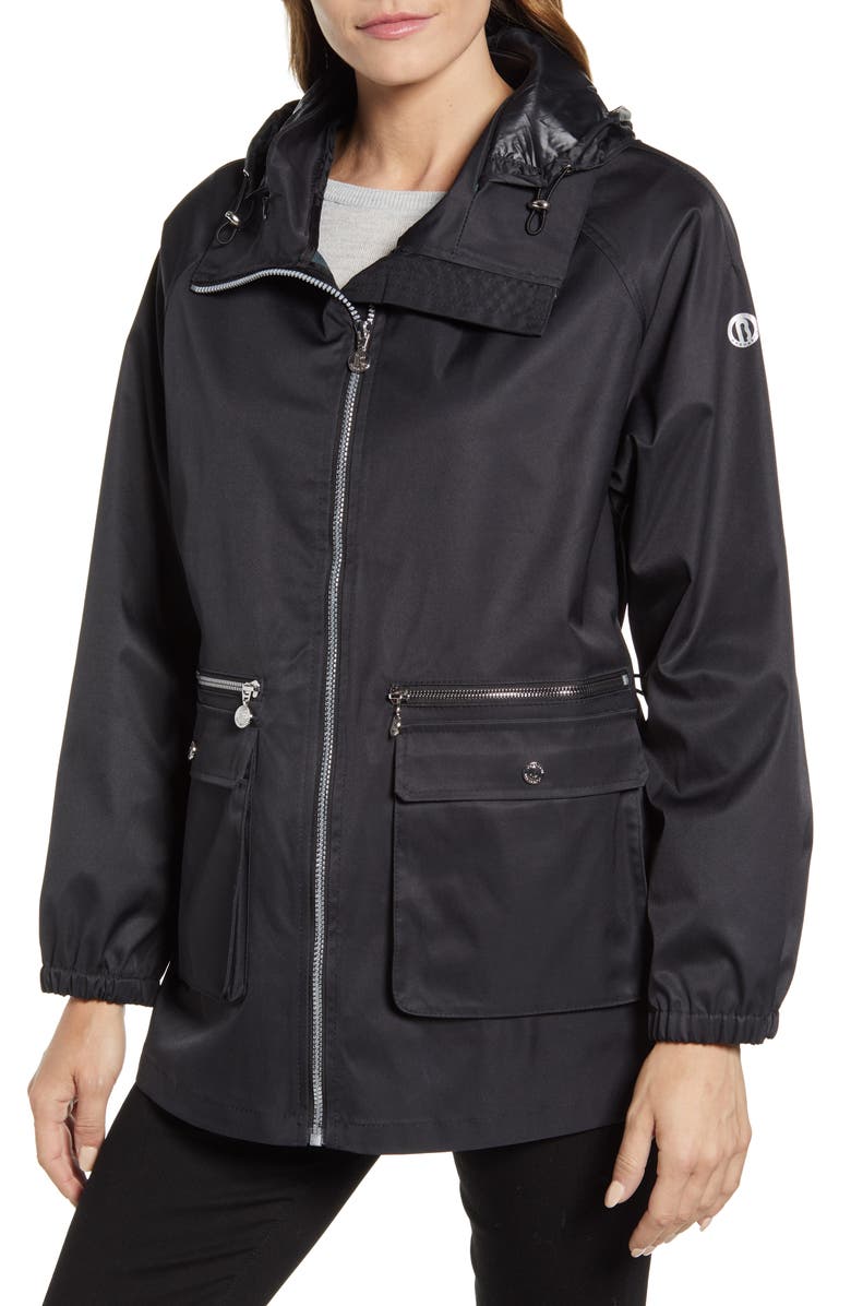 Bernardo Short Water Resistant Raincoat, Alternate, color, 