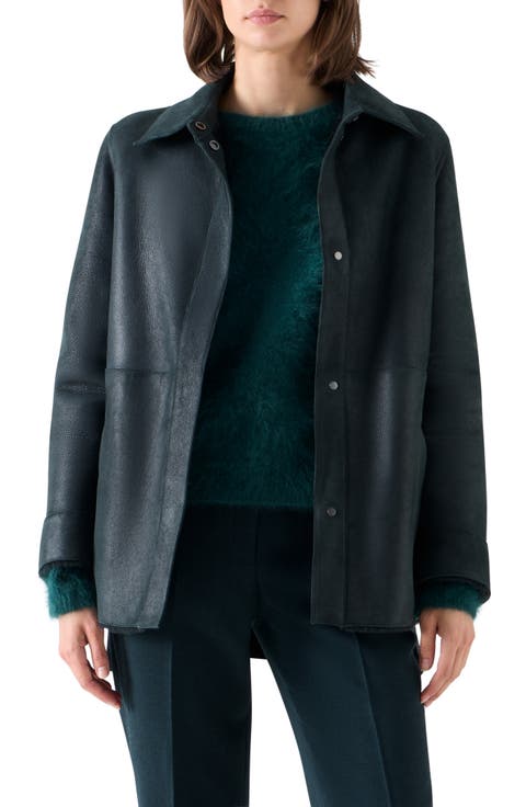 Harper Reversible Genuine Shearling Shirt Jacket