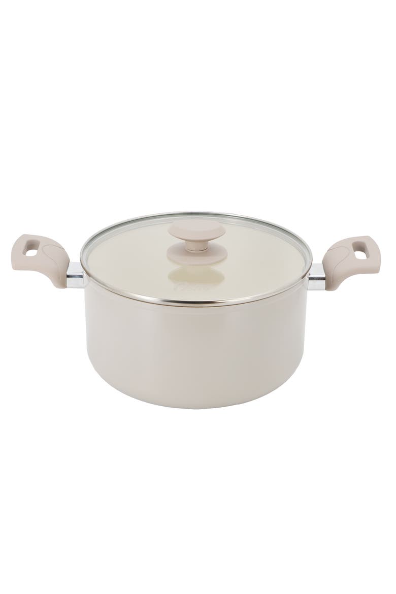 6 Quart Ceramic Nonstick Aluminum Dutch Oven, Main, color, Beige
