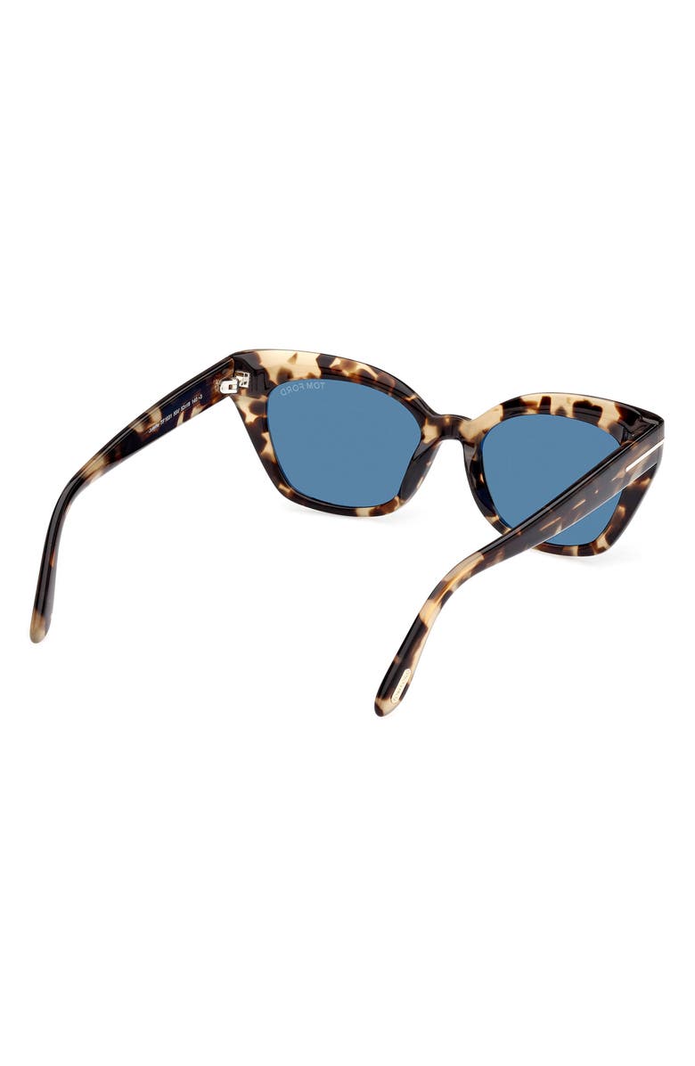 TOM FORD Juliette 52mm Cat Eye Sunglasses, Alternate, color, Coloured Havana / Blue