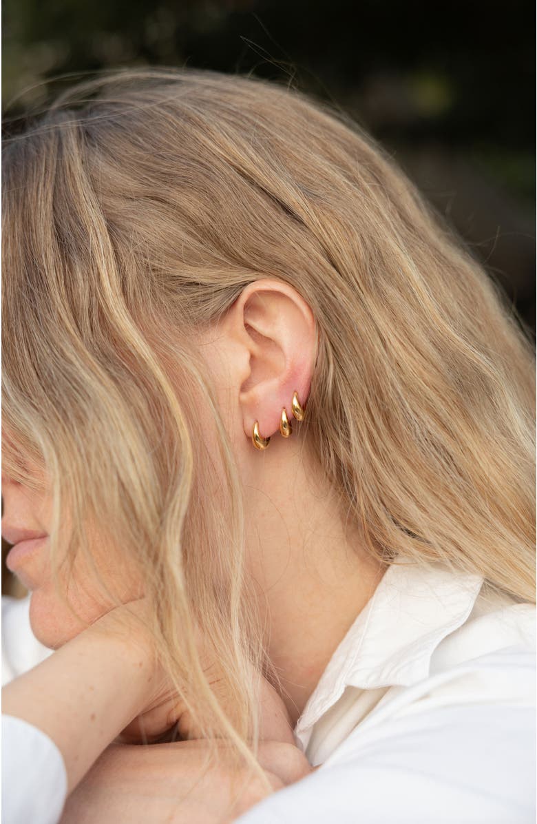 Otiumberg 14kt Gold Vermeil Mini Graduated Hoop Earrings, Alternate, color, Yellow Toned Gold