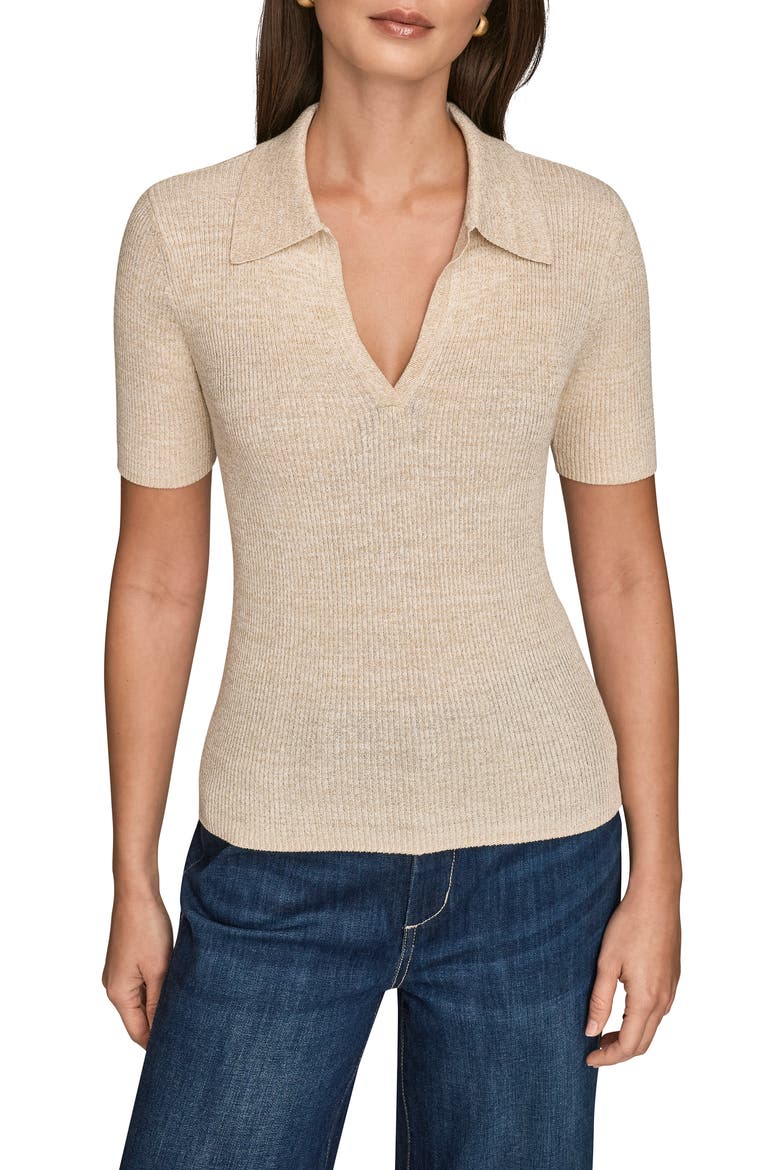 Metallic Collar Sweater, Main, color, CREAM/ GOLD