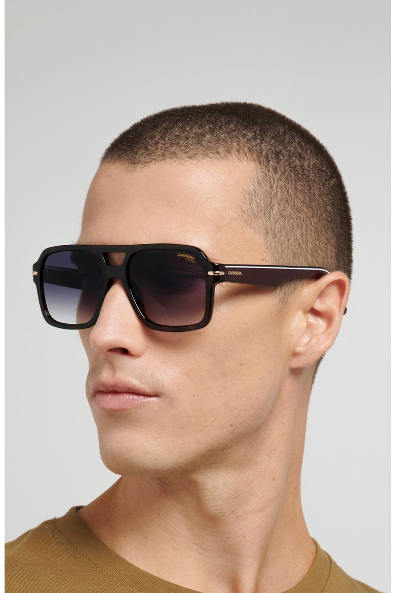 56mm Gradient Square Sunglasses, Alternate, color, HAVANA/ GREEN SHADED