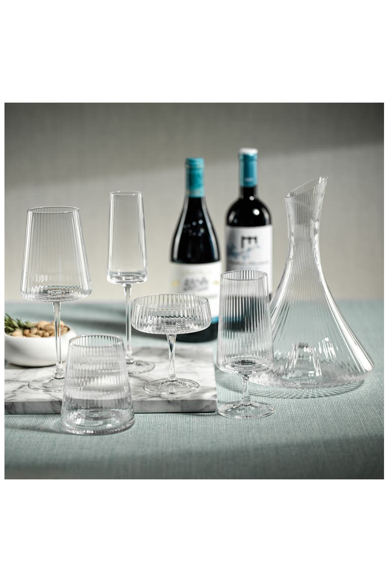 Benin Fluted Set of 4 Champagne Flutes, Alternate, color, CLEAR