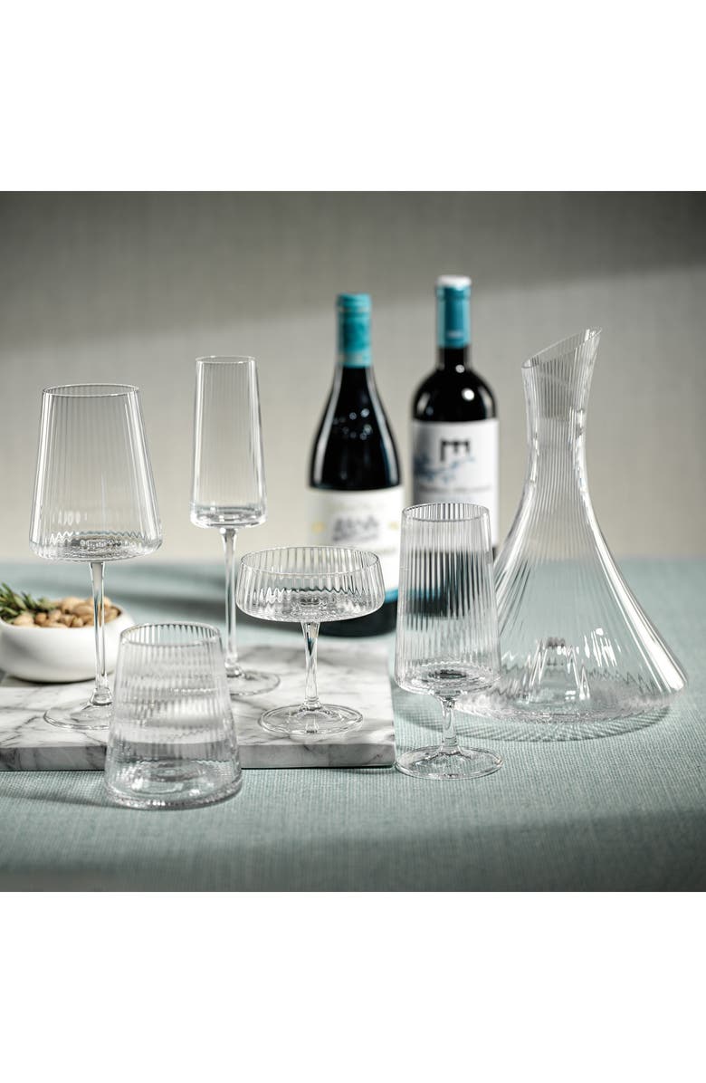 Zodax Benin Fluted Set of 4 Champagne Flutes, Alternate, color, Clear