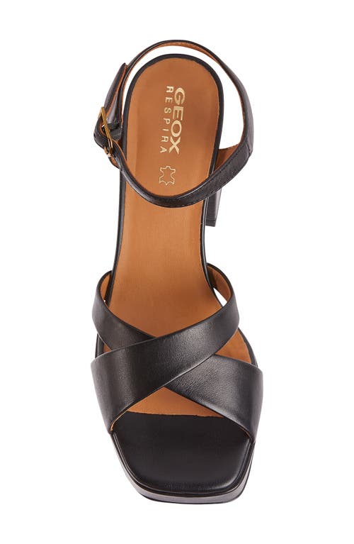 Geox Soledea Ankle Strap Platform Sandal In Black