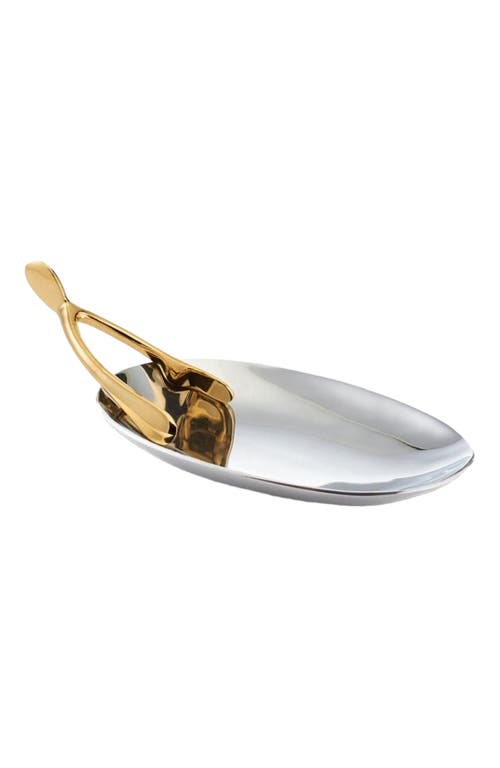 Lunares Wishbone Catchall Tray In Metallic